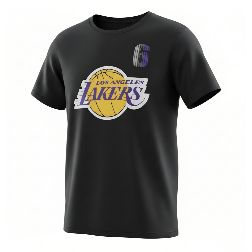 NBA Shirt Men's size Medium Los Angeles Lakers #6 Lebron James Short Sleeve